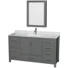 Dark Gray / White Carrara Marble Top / Brushed Chrome Hardware