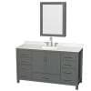 Dark Gray / Giotto Quartz Top / Brushed Chrome Hardware