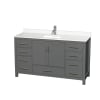 Dark Gray / White Quartz Top / Brushed Chrome Hardware