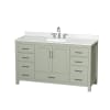 Light Green / Giotto Quartz Top / Brushed Nickel Hardware