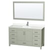 Light Green / White Quartz Top / Brushed Nickel Hardware