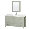 Light Green / White Quartz Top / Brushed Nickel Hardware