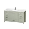 Light Green / White Quartz Top / Brushed Nickel Hardware