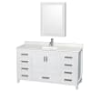 White / Giotto Quartz Top / Brushed Chrome Hardware