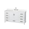 White / White Quartz Top / Brushed Chrome Hardware