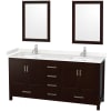 Espresso / Carrara Cultured Marble Top / Brushed Chrome Hardware