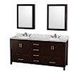 Espresso / White Carrara Marble Top / Brushed Chrome Hardware