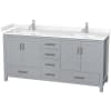 Gray / Carrara Cultured Marble Top / Brushed Chrome Hardware