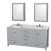 Gray / White Carrara Marble Top / Brushed Chrome Hardware