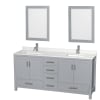 Gray / Giotto Quartz Top / Brushed Chrome Hardware