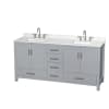 Gray / Giotto Quartz Top / Brushed Chrome Hardware