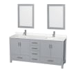 Gray / White Quartz Top / Brushed Chrome Hardware