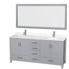 Gray / White Quartz Top / Brushed Chrome Hardware