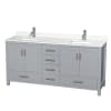 Gray / White Quartz Top / Brushed Chrome Hardware