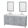 Gray / White Quartz Top / Brushed Chrome Hardware