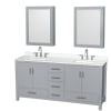 Gray / White Quartz Top / Brushed Chrome Hardware