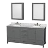 Dark Gray / White Carrara Marble Top / Brushed Chrome Hardware