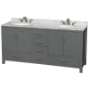 Dark Gray / White Carrara Marble Top / Brushed Chrome Hardware