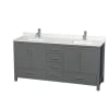 Dark Gray / Giotto Quartz Top / Brushed Chrome Hardware