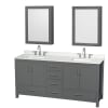 Dark Gray / Giotto Quartz Top / Brushed Chrome Hardware