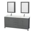 Dark Gray / White Quartz Top / Brushed Chrome Hardware