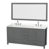 Dark Gray / White Quartz Top / Brushed Chrome Hardware