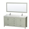 Light Green / Giotto Quartz Top / Brushed Nickel Hardware