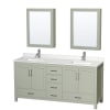 Light Green / Giotto Quartz Top / Brushed Nickel Hardware