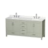 Light Green / Giotto Quartz Top / Brushed Nickel Hardware