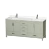 Light Green / White Quartz Top / Brushed Nickel Hardware