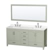 Light Green / White Quartz Top / Brushed Nickel Hardware