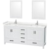 White / Carrara Cultured Marble Top / Brushed Chrome Hardware