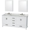 White / White Carrara Marble Top / Brushed Chrome Hardware