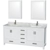 White / White Carrara Marble Top / Brushed Chrome Hardware