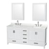 White / Giotto Quartz Top / Brushed Chrome Hardware