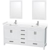 White / White Cultured Marble Top / Brushed Chrome Hardware