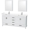 White / White Cultured Marble Top / Brushed Chrome Hardware
