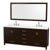 Espresso / White Quartz Top / Brushed Chrome Hardware