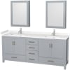 Gray / Carrara Cultured Marble Top / Brushed Chrome Hardware