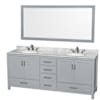 Gray / White Carrara Marble Top / Brushed Chrome Hardware