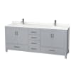 Gray / Giotto Quartz Top / Brushed Chrome Hardware