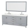 Gray / Giotto Quartz Top / Brushed Chrome Hardware