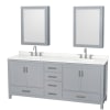 Gray / Giotto Quartz Top / Brushed Chrome Hardware