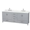 Gray / Giotto Quartz Top / Brushed Chrome Hardware