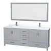 Gray / White Quartz Top / Brushed Chrome Hardware