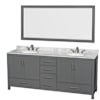 Dark Gray / White Carrara Marble Top / Brushed Chrome Hardware