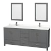 Dark Gray / White Quartz Top / Brushed Chrome Hardware