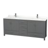 Dark Gray / White Quartz Top / Brushed Chrome Hardware