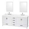 White / Giotto Quartz Top / Brushed Chrome Hardware