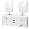 White / Giotto Quartz Top / Brushed Chrome Hardware